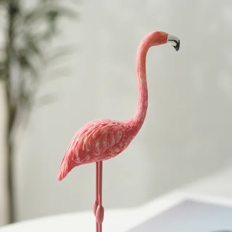 Creative Flamingo Resin Ornament Cute Animal Figurine Pink Desktop Decor Living Room Bedroom Home Decoration Gift