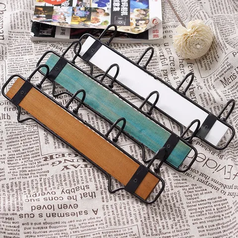 Creative Wooden Iron Wall Mounted Coat Hook Japanese Style Key Hanger Rack For Kitchen Entryway Home Decor