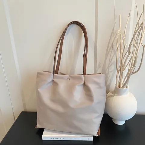 Damen Große Kapazität Oxford-Stoff Tote Tasche Urban Minimalistisch Reißverschluss Schultertasche Tägliche Pendler Handtasche