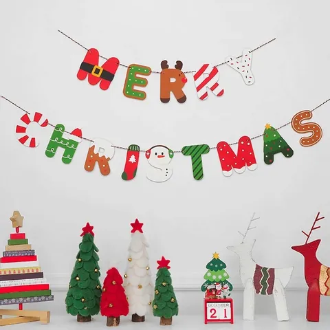 Guirlande de Noël Bannière de Père Noël Décoration Suspendue Pour Aménagement de Scène de Fête Accessoires d'Atmosphère Festive
