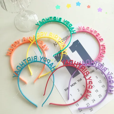 Serre-tête Lettre Fête d'Anniversaire Mignon Bandeau en Plastique pour Enfants Adultes Célébration Festival Coiffure Accessoires de Cheveux