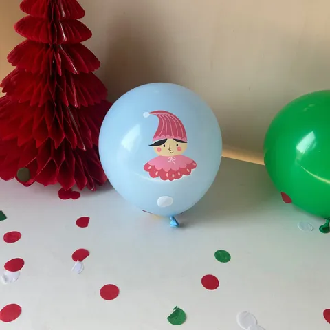 Ballons de Noël en Latex Père Noël et Lutin Imprimés Ballons de Décoration de Fête Festive Décor d'Événement Festif