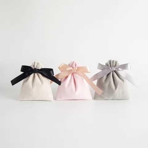 Eleganter Samt Schmuckbeutel Mit Kordelzug Und Satinband Schleife Weiche Stoff Kleine Geschenktüte Für Schmuck Verpackung Aufbewahrung