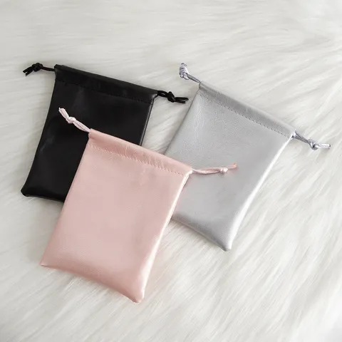 PU-Leder Schmuckbeutel Mit Kordelzug Tragbare Aufbewahrungstasche Für Halskette Ohrringe Armband Uhr Kleine Accessoires Verpackung