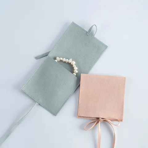 Elegante Stoff Samt Schmuckbeutel Umschlag Klappe Schleife Band Geschenktüte Für Ringe Uhren Ohrringe Aufbewahrung Organizer Etui