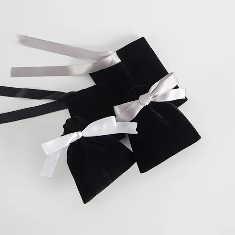 Eleganter Plüsch Schmuck Verpackungsbeutel Kordelzug Schleife Aufbewahrungstasche Einfarbig Samt Geschenkbeutel Für Schmuck Sammlerstücke Organizer