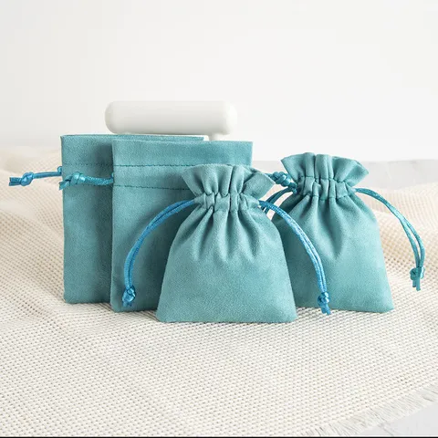 Tiffany Blau Wildleder Schmuck Beutel Samt Geschenkbeutel Kleine Aufbewahrungstasche Für Halskette Anhänger Armband Zubehör Verpackung