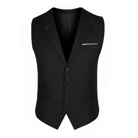 Men's Business Casual Slim Fit Suit Vest Single Breasted Lapel Waistcoat For Formal Wedding Party Groom