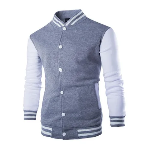 Heren Opstaande Kraag Bomberjack Herfst Casual Kleurenblok Rits Winddichte Bovenkleding Lange Mouw Sportjas