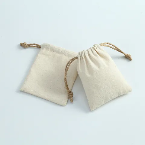 Minimalistisch Beige Kordelzug Verpackungsbeutel Stoff Schmuckbeutel Umweltfreundlich Wiederverwendbar Klein Geschenktüte Für Aufbewahrung Organisation