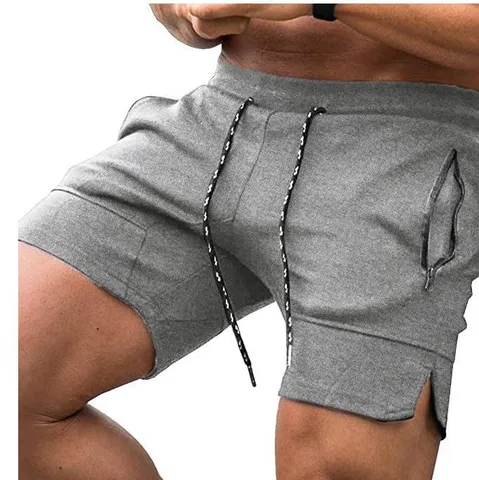 Herren Casual Sport Shorts Sommer Baumwollmischung Gerader Schnitt Kurze Hose Mit Kordelzug Reißverschlusstaschen Aktivkleidung