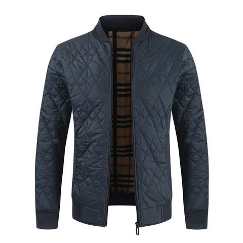 Giacca Imbottita in Cotone Termica Invernale da Uomo Collo a The Full Zip Capospalla Casual Caldo Cappotto Puffer Foderato in Pile