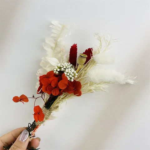 Mini Ramo de Flores Secas Naturales Arreglo Floral Preservado Hecho a Mano Para Caja de Regalo Boda Fiesta Decoración del Hogar