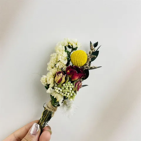Ramo de Flores Secas Mini Hecho a Mano Planta Natural Rosa Flor Preservada Arreglo Decoración Floral Regalo DIY