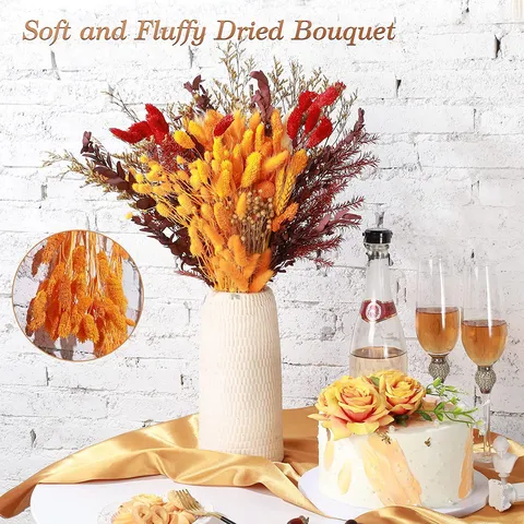 Bouquet di Fiori Secchi Naturali Boho Erba della Pampa Colorata Code di Coniglio Eucalipto Decorazione per la Camera di Casa Regalo
