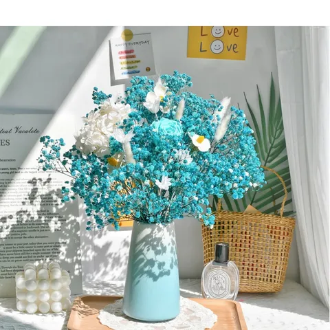 Geconserveerde Roos Gipskruid Gedroogde Bloemenboeket Zijden Bloem Gemengd Arrangement Voor Thuis Woonkamer Desktop Decor
