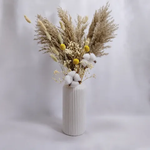 Ramo de Flores Secas Naturales Hierba de la Pampa Colas de Conejo Plantas Secas Para Decoración del Hogar Sala de Estar Centro de Mesa