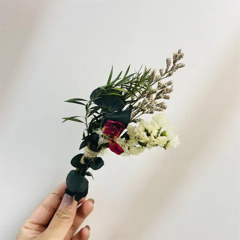 Mini Dried Flower Bouquet Natural Reed Babys Breath Floral Arrangement For Home Decor Wedding Party Gift