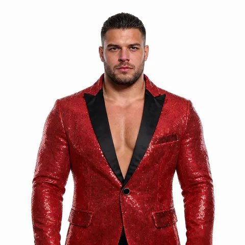 Herren Pailletten Anzugjacke Glitzer Blazer Ein Knopf Revers Party Nachtclub Bühne Performance Formale Oberbekleidung