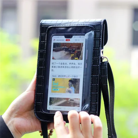 Borsa a Tracolla per Cellulare in Pelle PU Touchscreen Donna Custodia Impermeabile con Chiusura in Metallo e Tracciato Regolabile