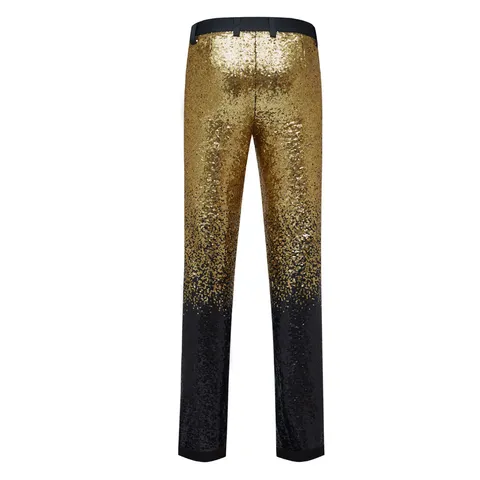 Herren Pailletten Anzughose Gradient Glänzend Slim Fit Anzughose Für Bühnenaufführung Bankett Hochzeitsfeier