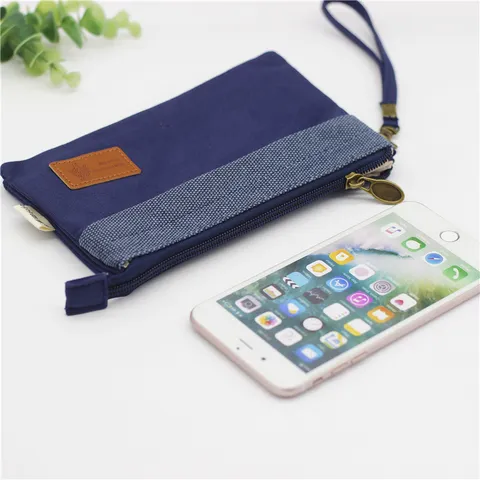 Pochette En Toile Pour Femmes Sac À Main Multi-Couches Fermeture Éclair Trousse De Maquillage Décontracté Minimaliste