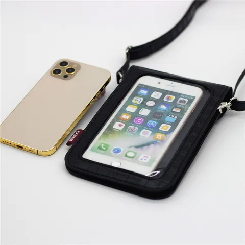Borsa a Tracolla per Cellulare in Pelle PU Touchscreen Donna Custodia Impermeabile con Chiusura in Metallo e Tracciato Regolabile