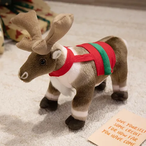 Kerst Rendier Pluche Speelgoed Simulatie Eland Gevuld Dier Pop Huisdecoratie Vakantie Feest Festief Ornament