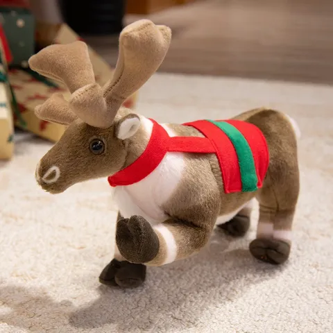 Kerst Rendier Pluche Speelgoed Simulatie Eland Gevuld Dier Pop Huisdecoratie Vakantie Feest Festief Ornament