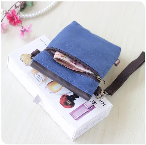 Borsa a Tracolla in Tela per Cellulare Vintage Casual con Patta e Ricamo Piccola Borsa a Spalla per Donne Uomini