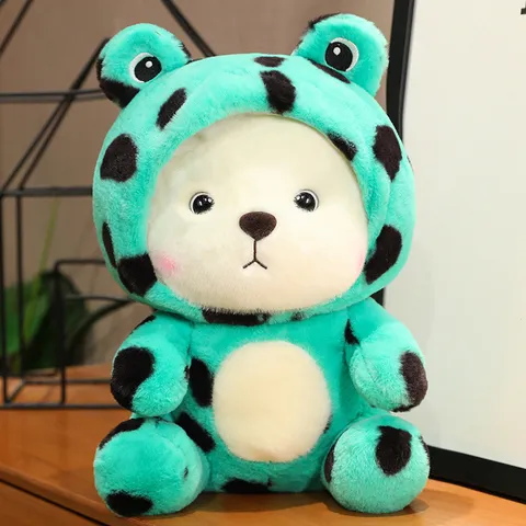 Grazioso Peluche di Animale Dinosauro e Rana Orso Giocattolo per Bambini Bambola Morbido Cuscino