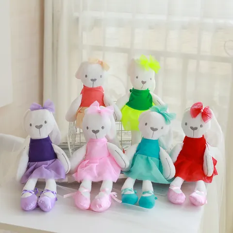 Cute Rabbit Plush Toy Soft Stuffed Animal Doll With Lace Ballet Skirt Girls Companion Toy Home Decor
