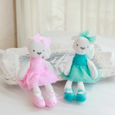 Cute Rabbit Plush Toy Soft Stuffed Animal Doll With Lace Ballet Skirt Girls Companion Toy Home Decor