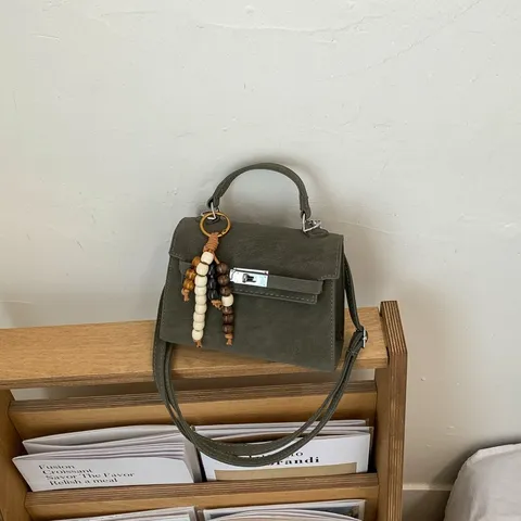Damen Mode Synthetisches Leder Umhängetasche Vintage Schloss Design Kleine Quadratische Tasche Trendige Handtasche Für Den Täglichen Gebrauch