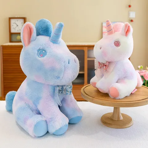Buntes Gradienten Einhorn Plüschtier Kuscheltier Weiche Süße Cartoon Puppe Kissen Claw Machine Spielzeug Geschenk Großhandel