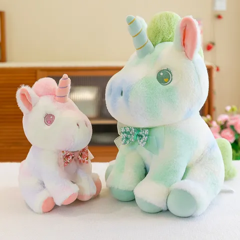 Buntes Gradienten Einhorn Plüschtier Kuscheltier Weiche Süße Cartoon Puppe Kissen Claw Machine Spielzeug Geschenk Großhandel