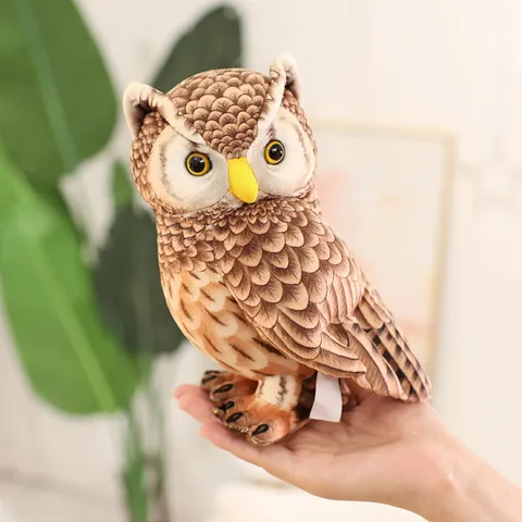 Simulation Owl Plush Toy Stuffed Animal Bird Doll Soft Cute Ragdoll Ornament Birthday Gift for Kids Men Women