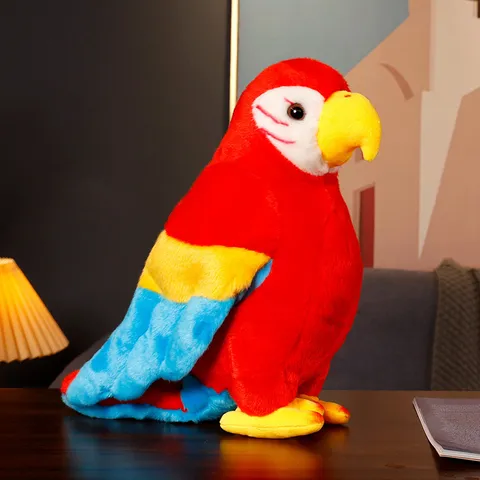 Simulation Parrot Plush Toy Stuffed Bird Doll Fluffy Animal Doll Home Decor Gift For Kids And Adults