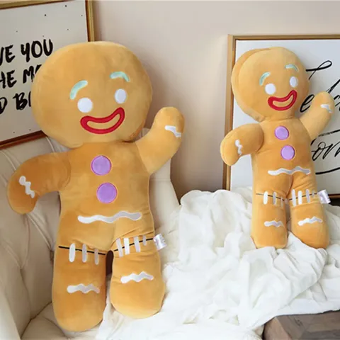 Creative Gingerbread Man Plush Toy Stuffed Doll Soft Cartoon Animal Pillow Children Soothing Companion Gift