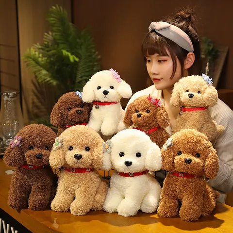 Cute Simulation Teddy Dog Plush Toy Stuffed Puppy Doll Soft Coral Fleece Animal Toy Kids Birthday Gift