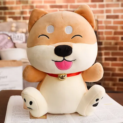 Cute Shiba Inu Plush Toy Soft Stuffed Animal Cartoon Dog Pillow Kawaii Smiling Puppy Doll Kids Birthday Gift Home Decor