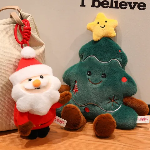 Weihnachten Plüschtier Weihnachtsmann Baum Lebkuchenmann Geschenkbox Stoffpuppe Feiertag Festliche Heimdekoration Anhänger