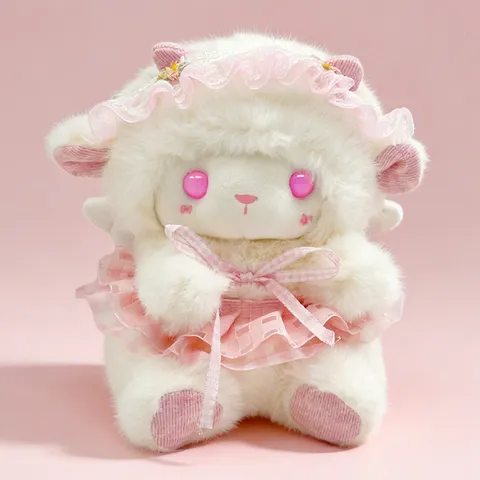 Carino Lolita Piccola Pecora Peluche Dolce Ragazza Bambola Imbottita Regalo Festa dei Bambini Bambola Compagna Lenitiva Decorazione Stanza