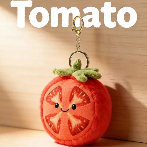 Lindo Tomate Peluche Juguete Llavero Suave Relleno Vegetal Muñeca Cartoon Bolso Colgante Lindo Anillo De Llaves Para Mujeres Niñas Regalo