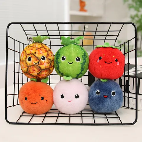 Süßes Obst Gemüse Plüschspielzeug Anhänger Cartoon Stoffpuppe Schlüsselanhänger Tasche Hängendes Ornament Geschenk