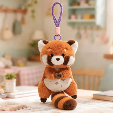 Cute Animal Plush Toy Stuffed Doll Fridge Magnet Keychain Cartoon Penguin Elephant Dog Cat Panda Soft Hanging Ornament
