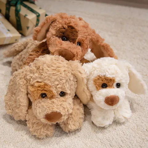 Cute Soft Laying Dog Plush Toy Stuffed Animal Teddy Puppy Doll Comfort Companion Pillow Gift for Kids Girls