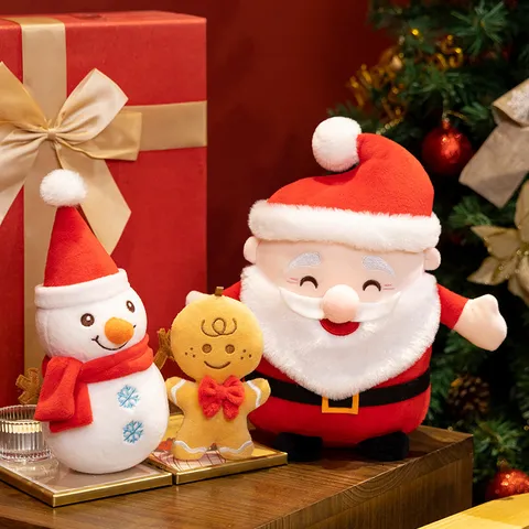 Weihnachten Plüschtier Weihnachtsmann Schneemann Lebkuchenmann Puppe Festliche Heimdekoration