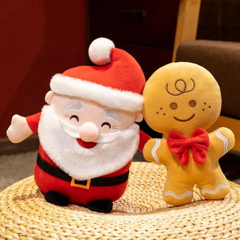 Weihnachten Plüschtier Weihnachtsmann Schneemann Lebkuchenmann Puppe Festliche Heimdekoration