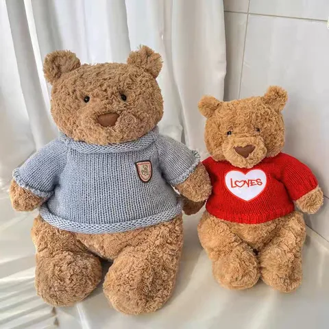 Cute Plush Teddy Bear Doll Clothes Replacement Knitted Sweater Hat Washable Outfit Accessories